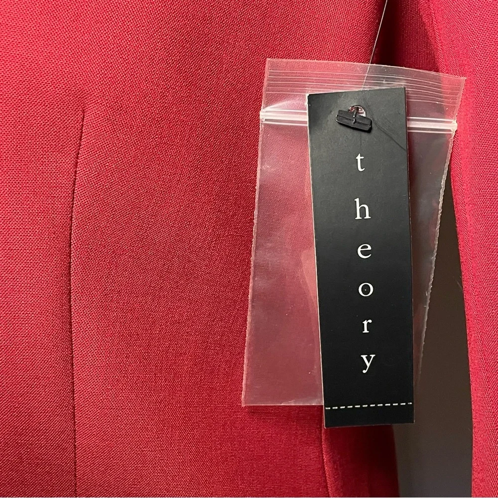 Theory Gabrielle Flame Red Women's Blazer Size: 00 - Picture 5 of 9